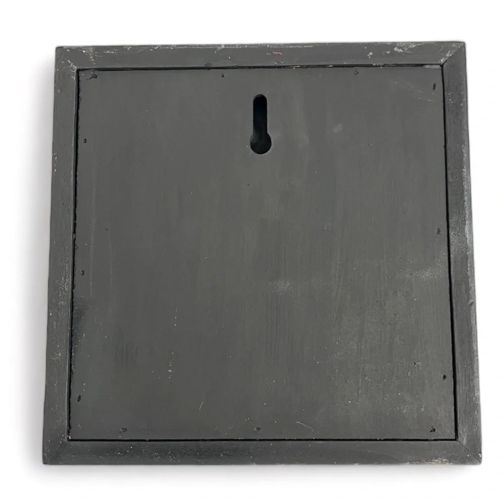 Painted Wood Frame with Blue and White Faux Painted Tile Metal Coat Wall Hook